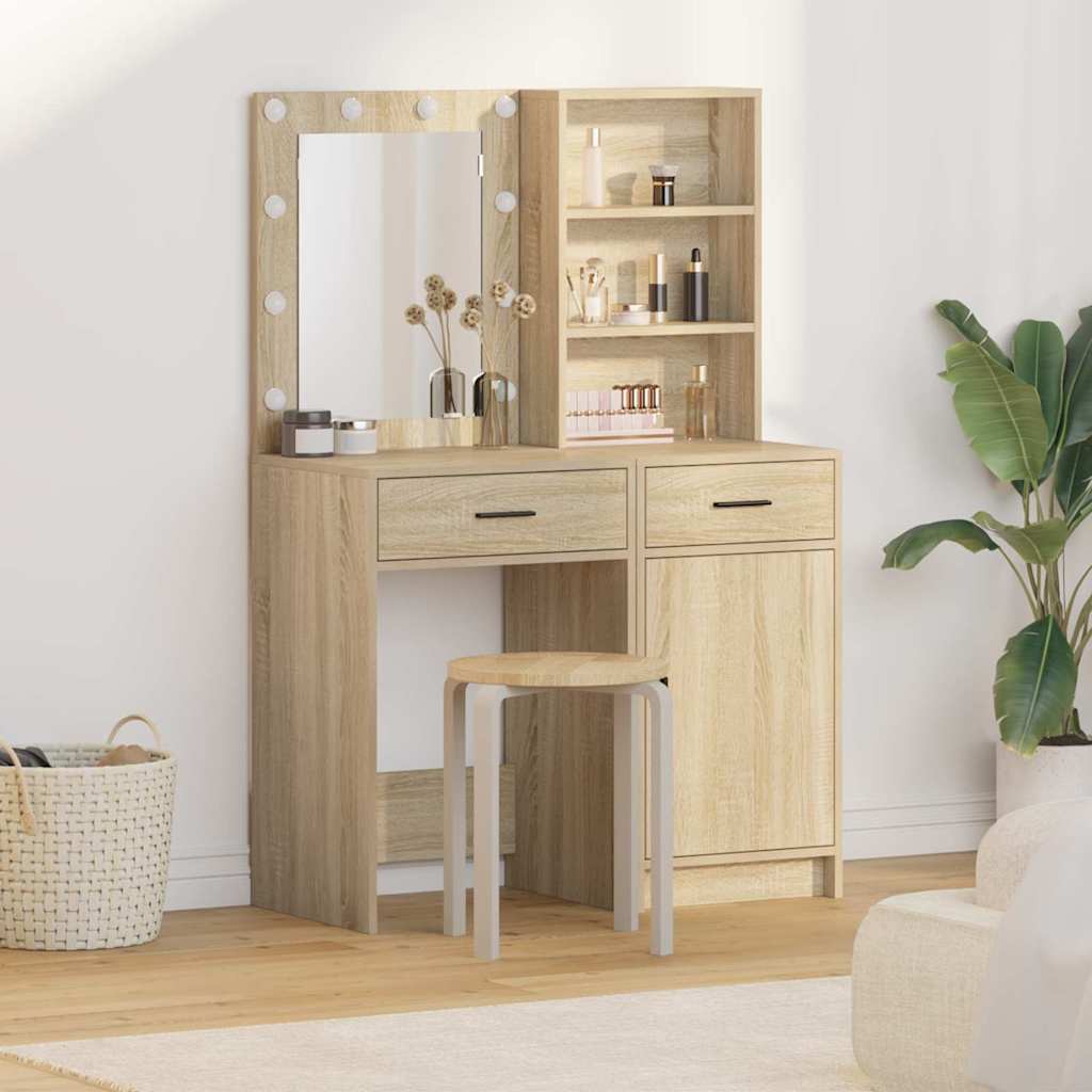 Dressing Table Set 2 Pcs 50 X 41 X 135 Cm Engineered Wood